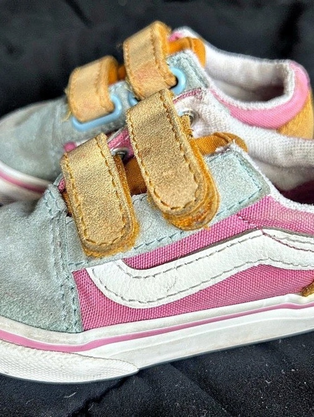 Vans Toddler Old Skool V Pastel Blue / Pink / Orange Sneakers
